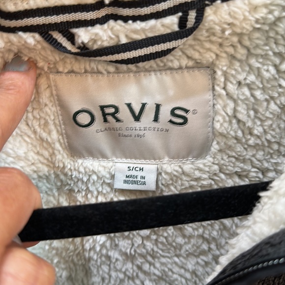 Orvis Gray Speckled Fleece Lined Quarter Zip Pullover Size Small - Picture 2 of 8